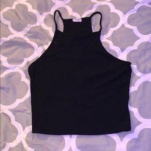 Black Halter Crop Top